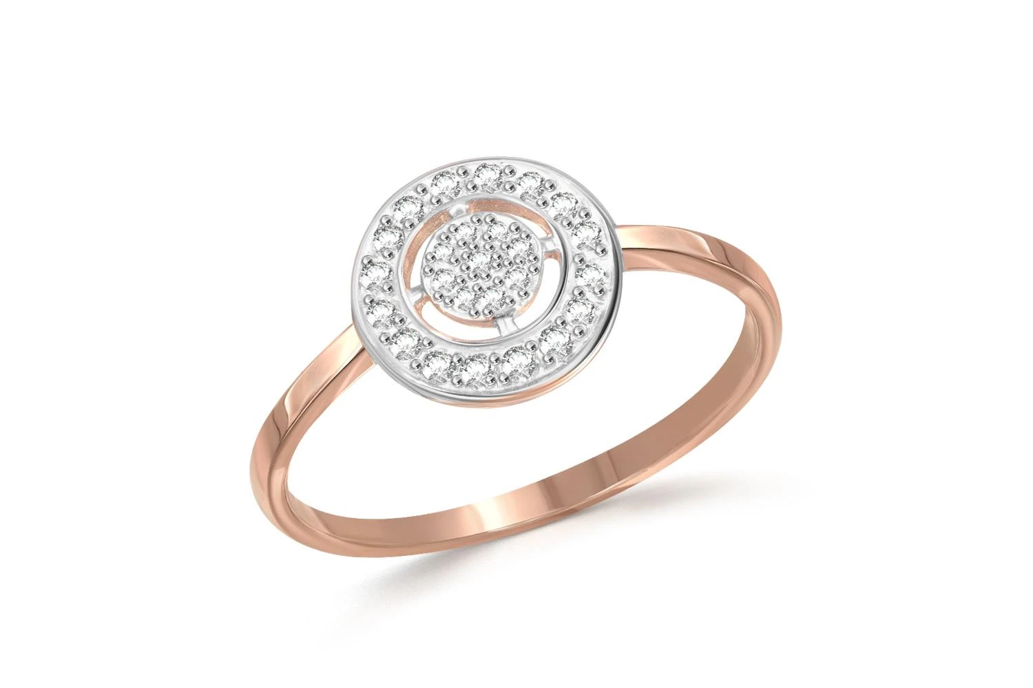 Кольцо из красного золота с 25 бриллиантами