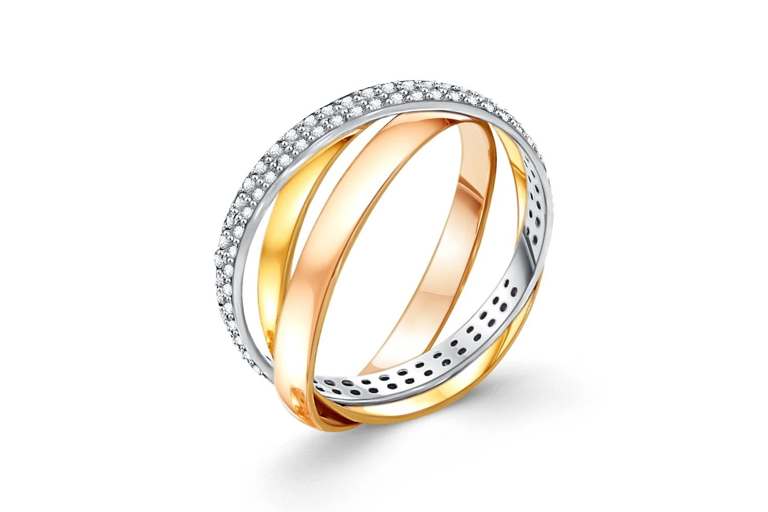 Кольцо Дорожка из красного золота с 102 бриллиантами