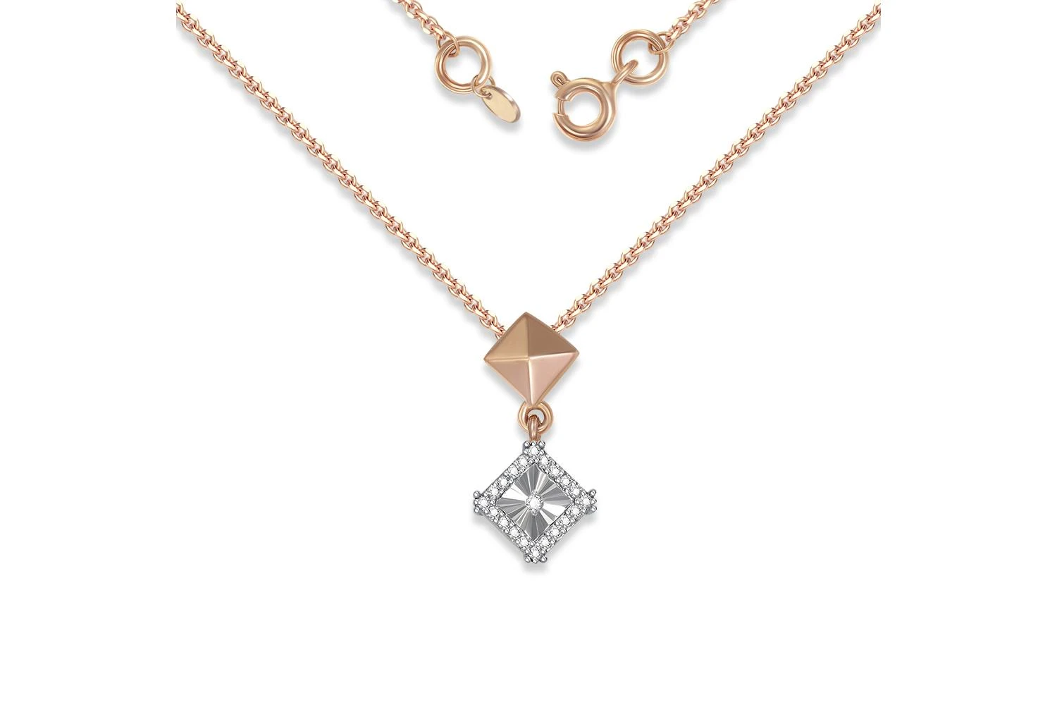 Колье Квадрат из красного золота с 21 бриллиантами