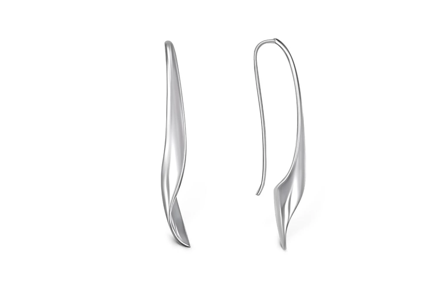 Серьги из белого золота без вставок