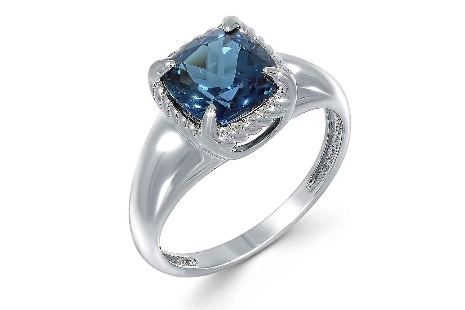Кольцо из белого золота с топазом лондон
