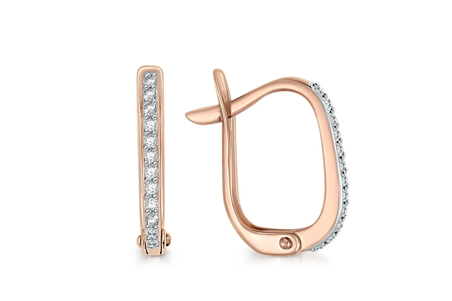 Серьги Дорожки из красного золота с 24 фианитами