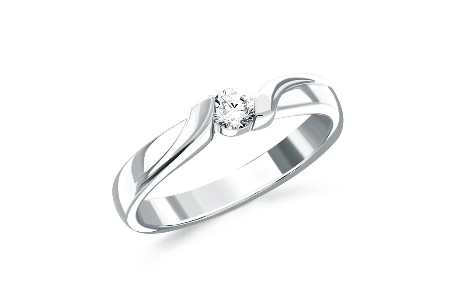 Кольцо из белого золота с муассанитом