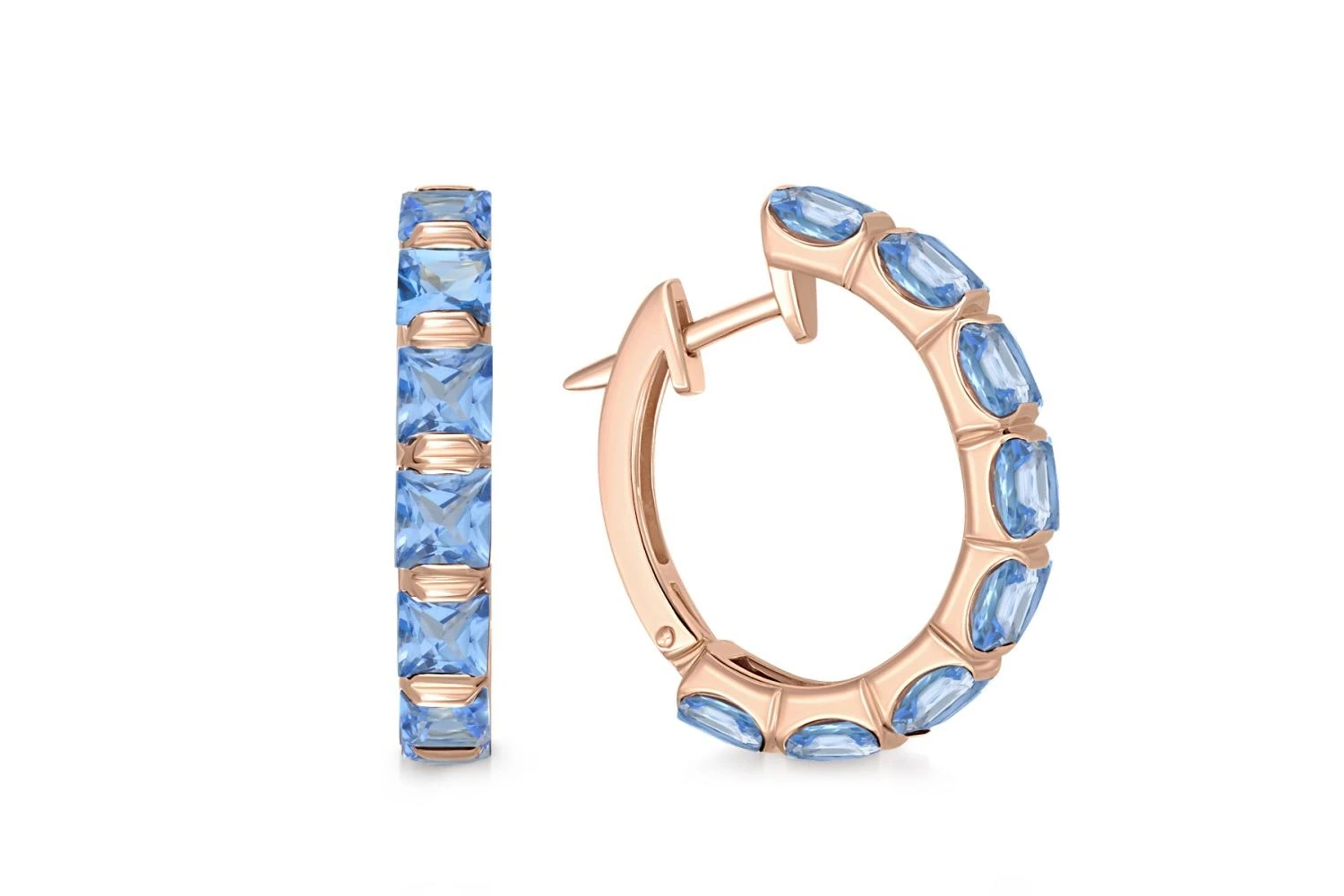 Серьги из красного золота с 16 топазами swiss