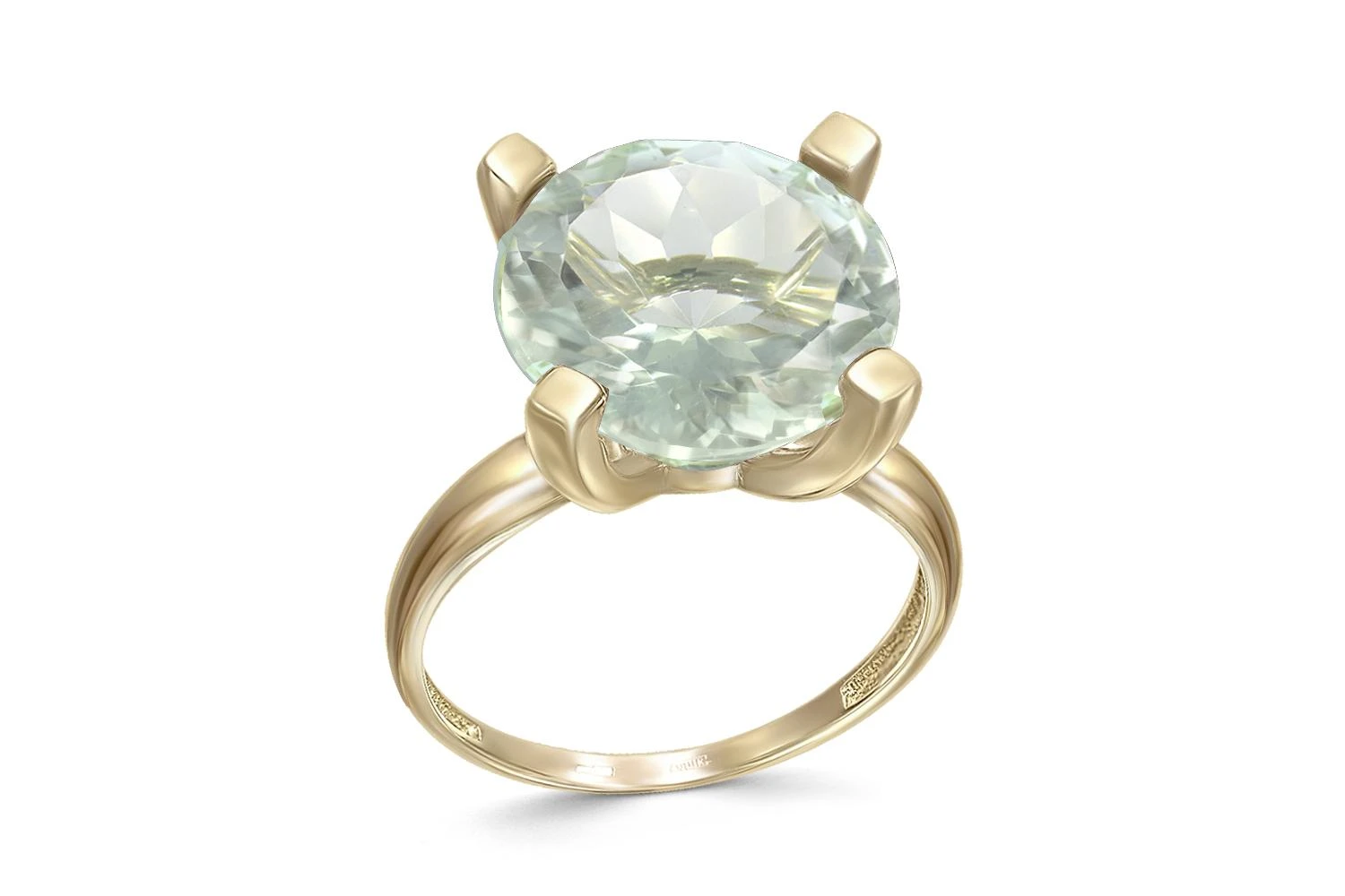 Кольцо из жёлтого золота с аметистом