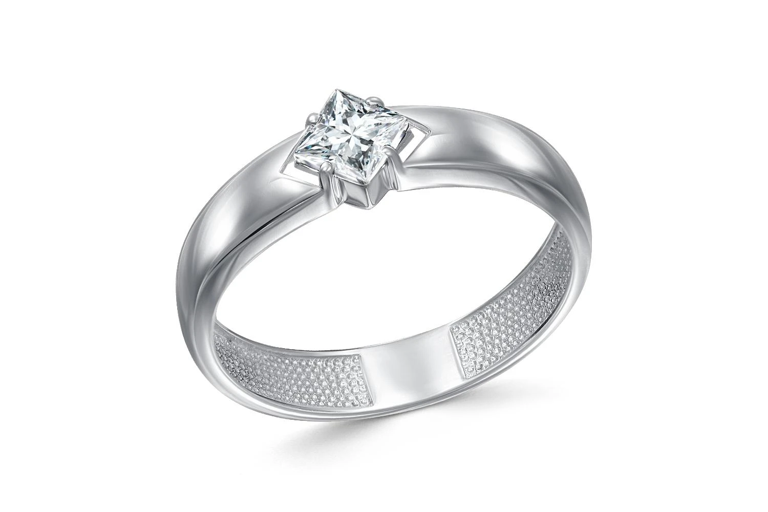 Кольцо из белого золота с бриллиантом