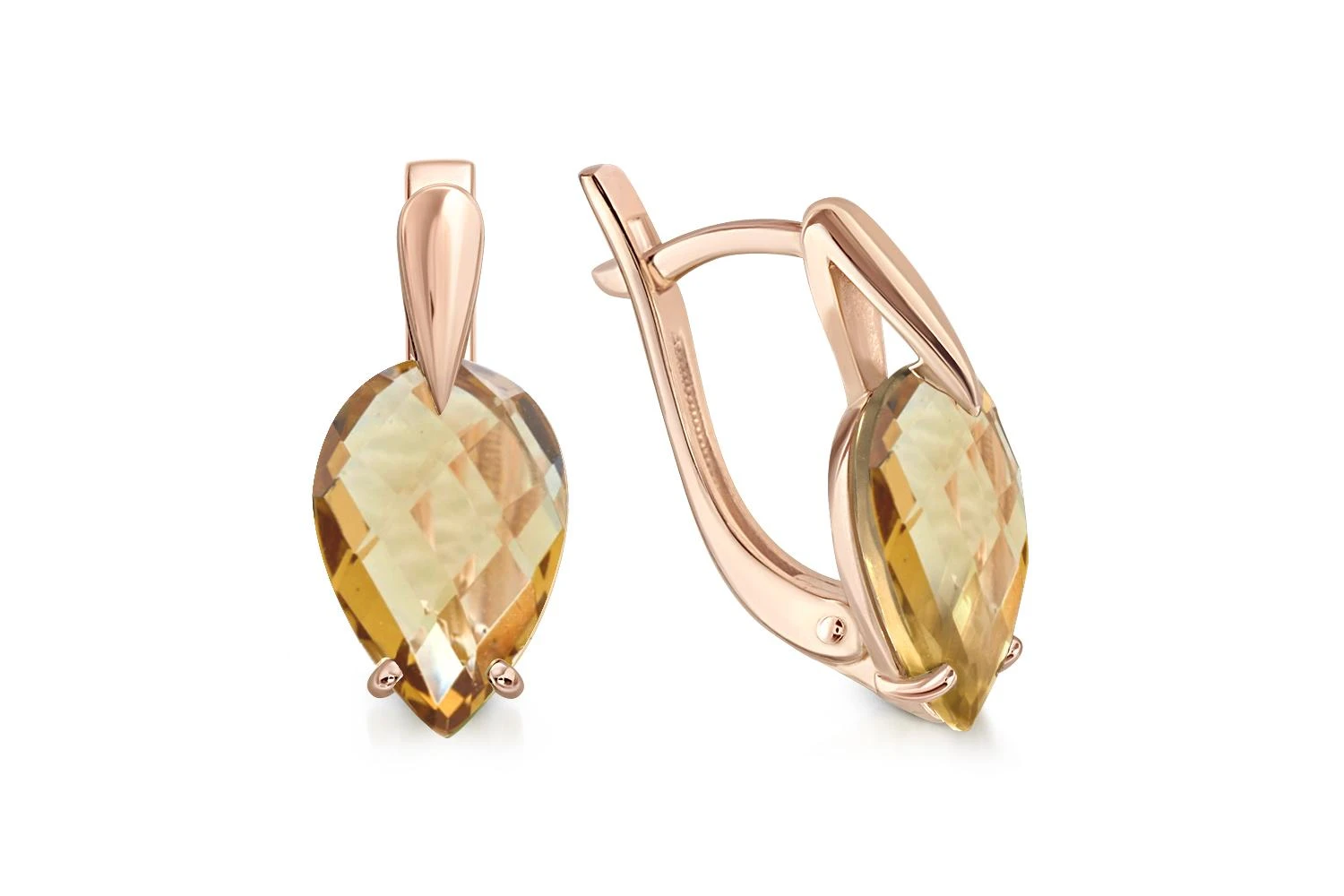 Серьги из красного золота с 2 султанитами