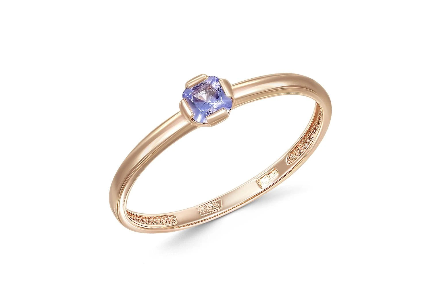 Кольцо из красного золота с ситаллом