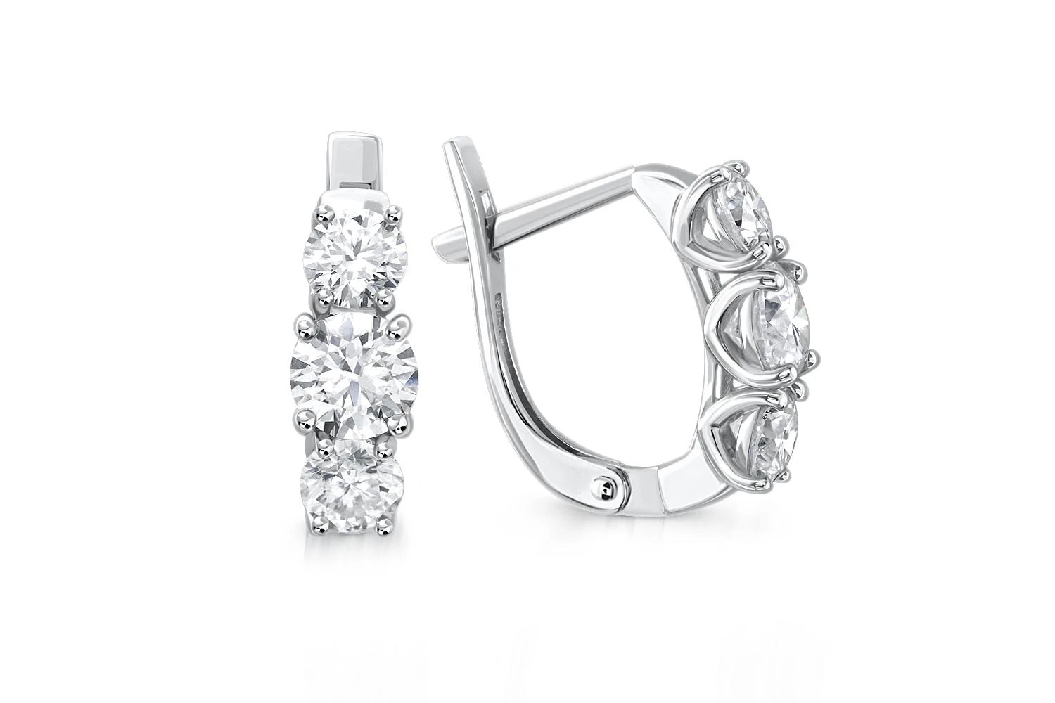 Серьги из белого золота с 6 муассанитами