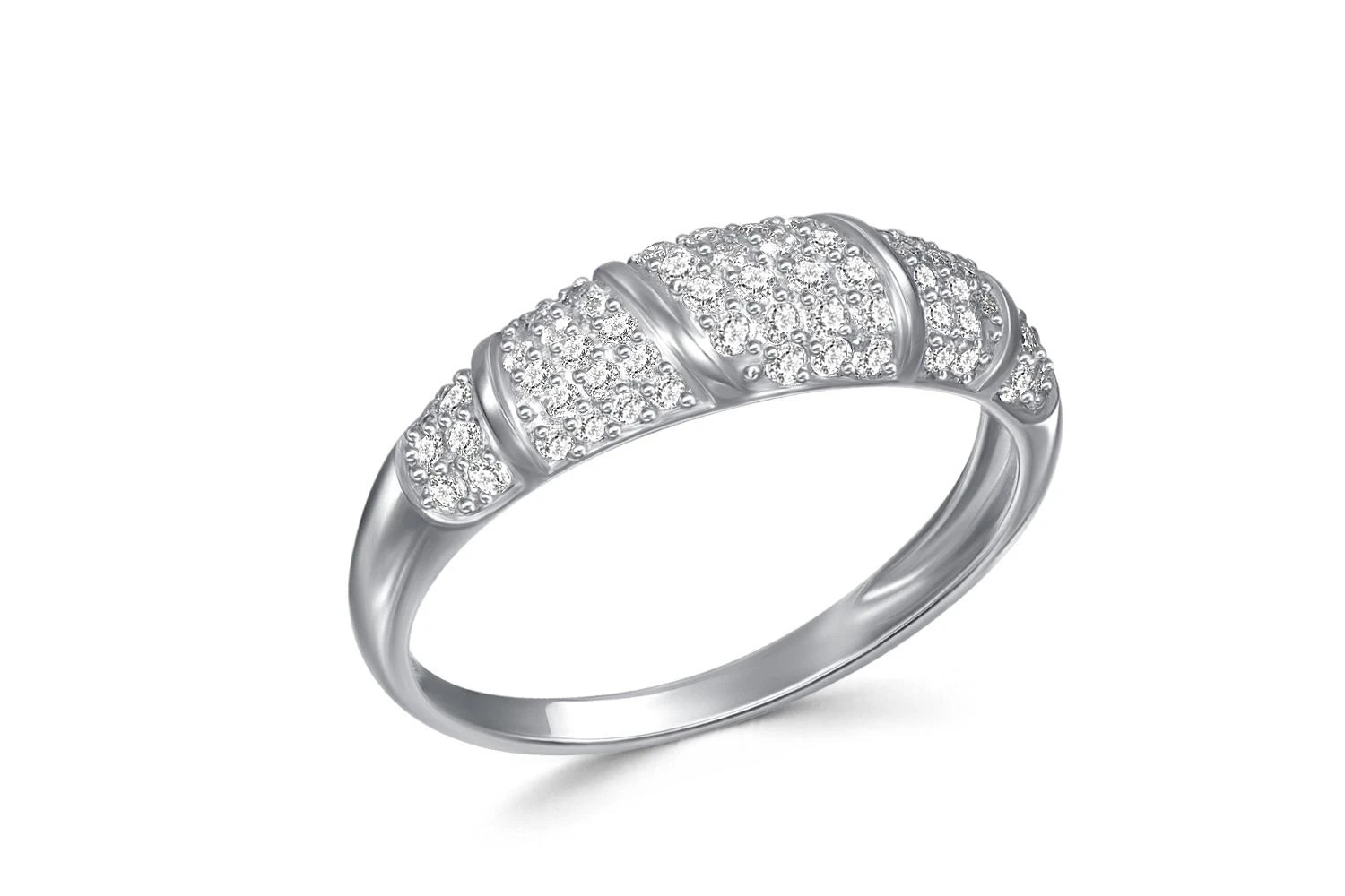 Кольцо из белого золота с 70 бриллиантами