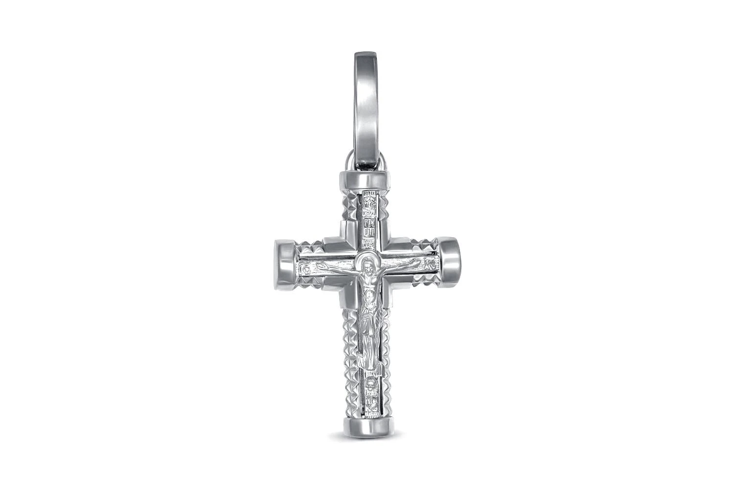 Крест из белого золота без вставок