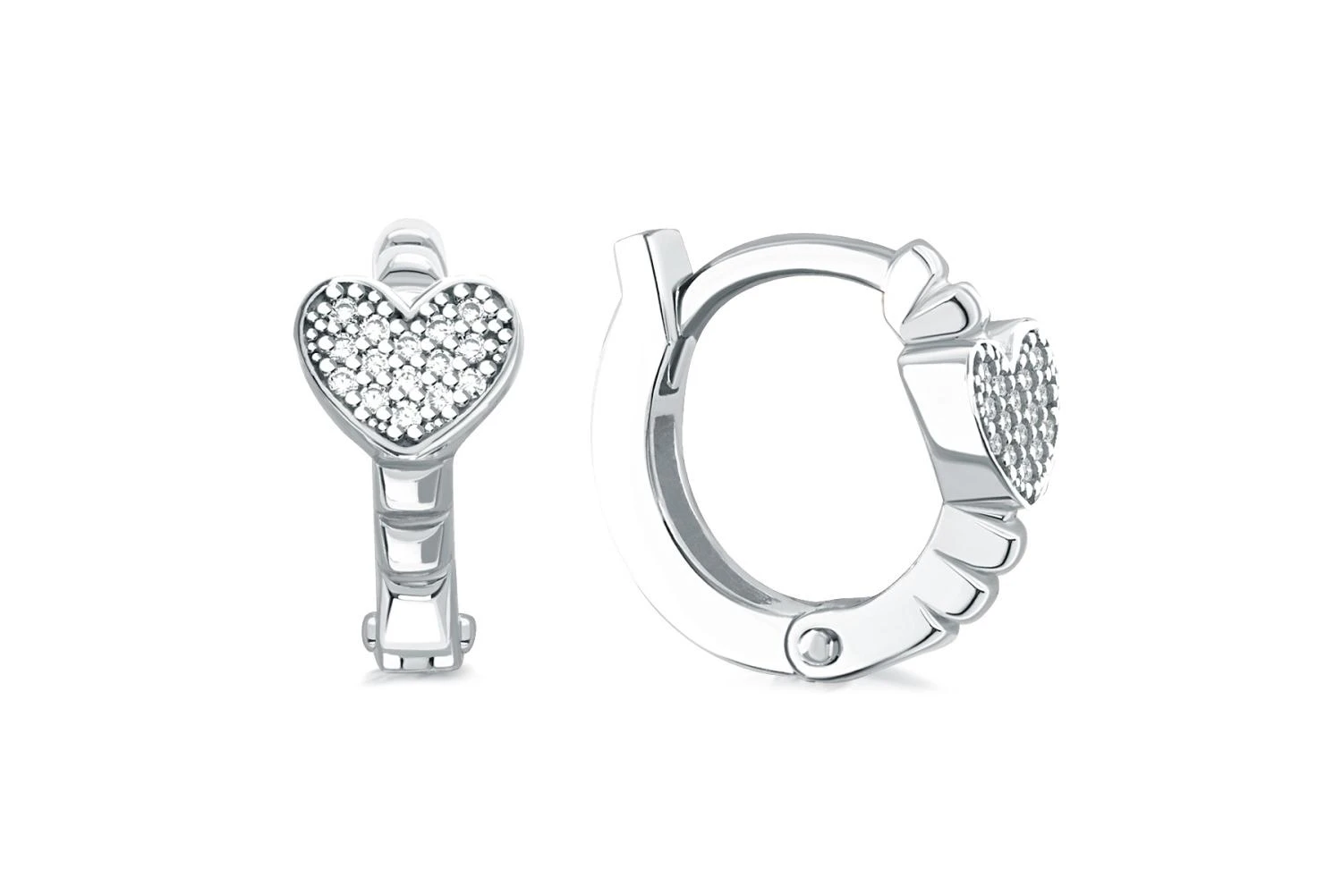 Серьги из белого золота с 30 фианитами