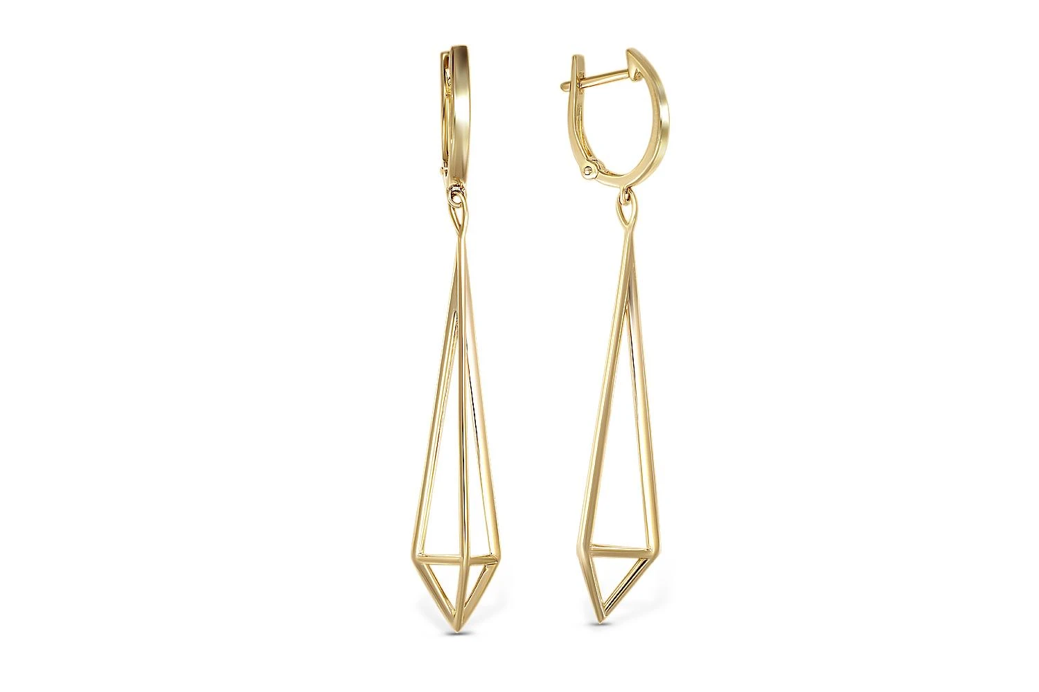 Серьги из жёлтого золота без вставок