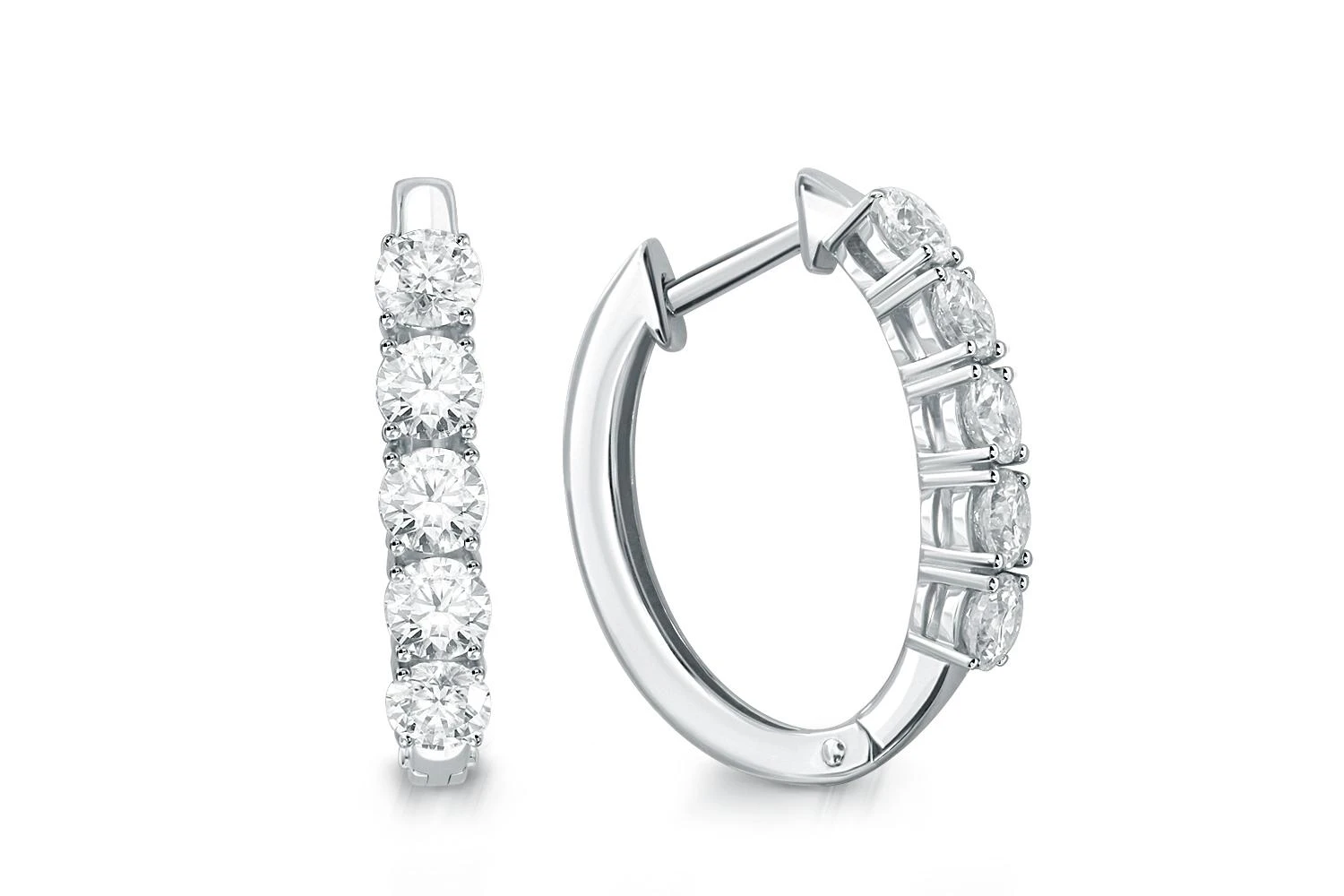 Серьги Дорожки из белого золота с 10 бриллиантами