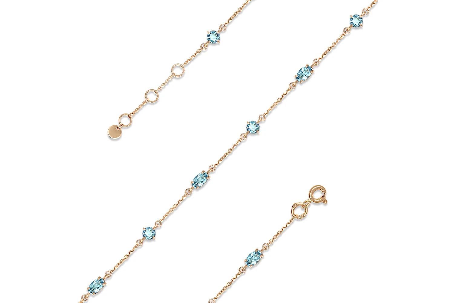 Браслет из красного золота с 8 топазами sky