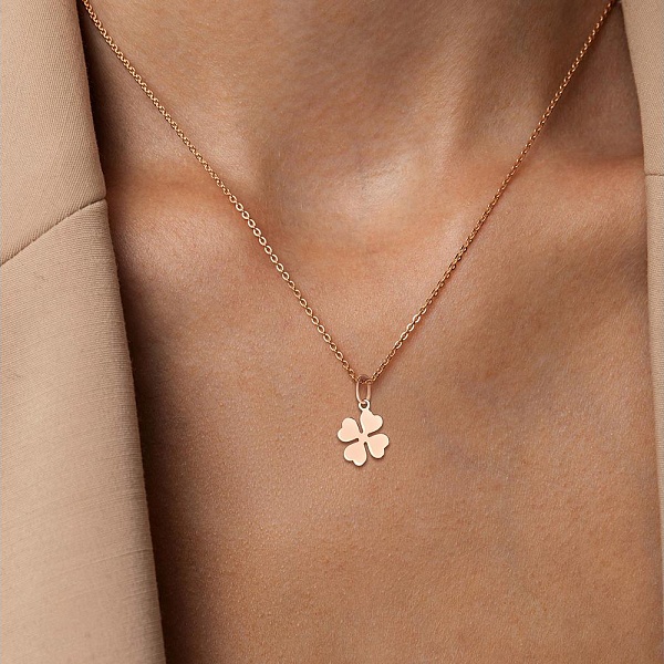 Подвеска Клевер из красного золота без вставок