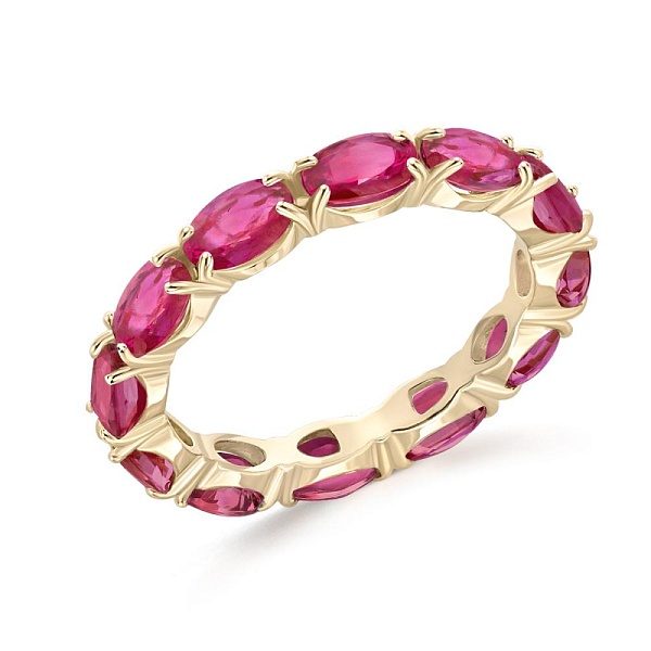 Кольцо Дорожка из жёлтого золота с 11 рубинами