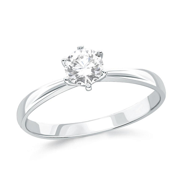 Кольцо из белого золота с фианитом