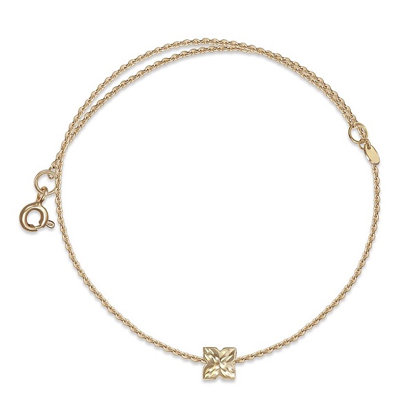 Колье Клевер из жёлтого золота без вставок