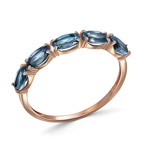 Кольцо Дорожка из красного золота с 5 топазами лондон