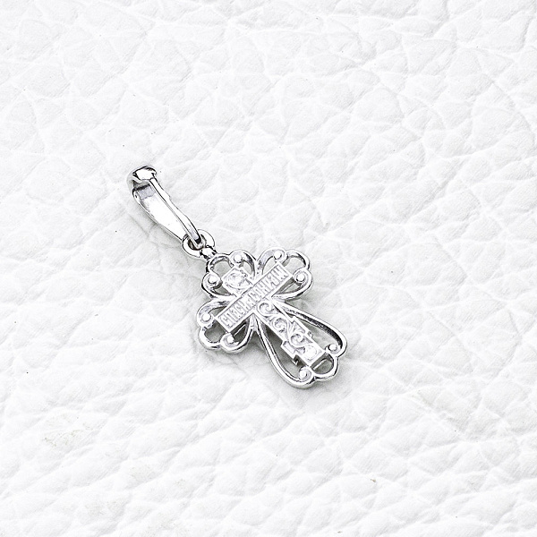 Крест из белого золота без вставок