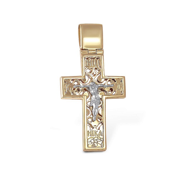Крест из жёлтого золота без вставок