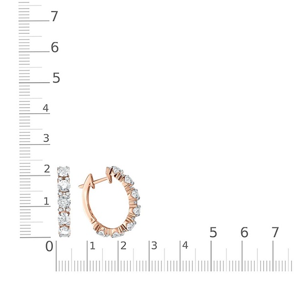 Серьги из красного золота с 46 муассанитами