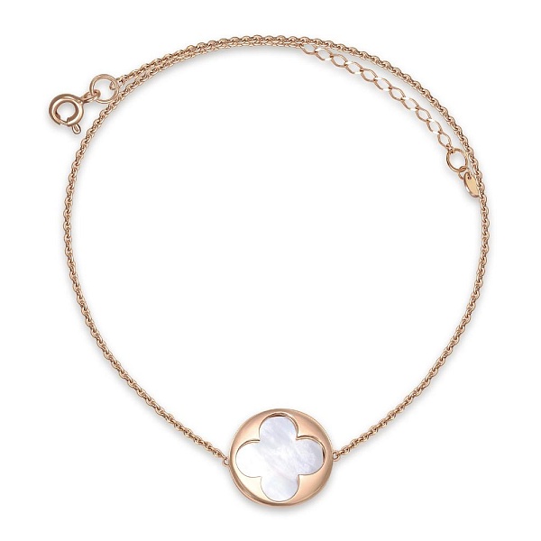 Колье Клевер из красного золота с перламутром