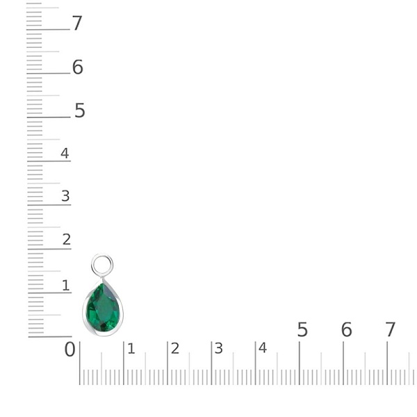 Подвеска серёг-трансформеров из белого золота с изумрудом