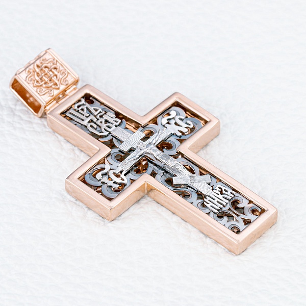 Крест из красного золота без вставок