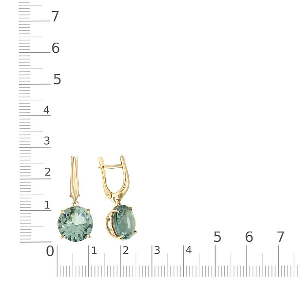 Серьги из жёлтого золота с 2 наноситалами