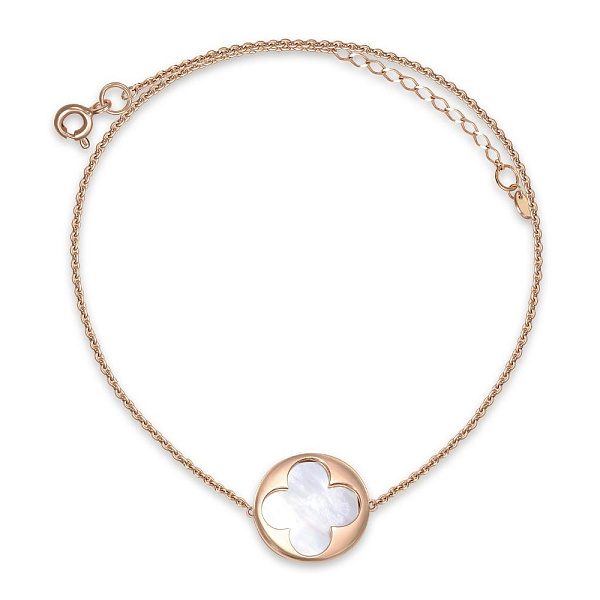 Колье Клевер из красного золота с перламутром