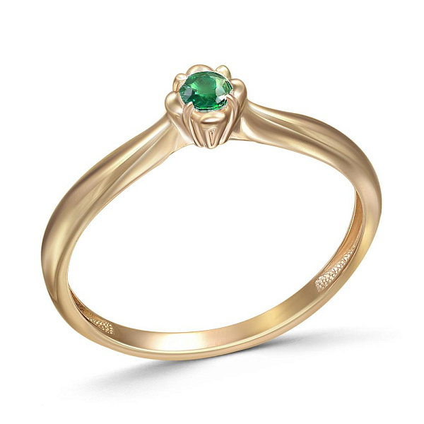 Кольцо из жёлтого золота с изумрудом