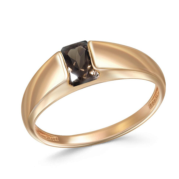 Кольцо из красного золота с раухтопазом