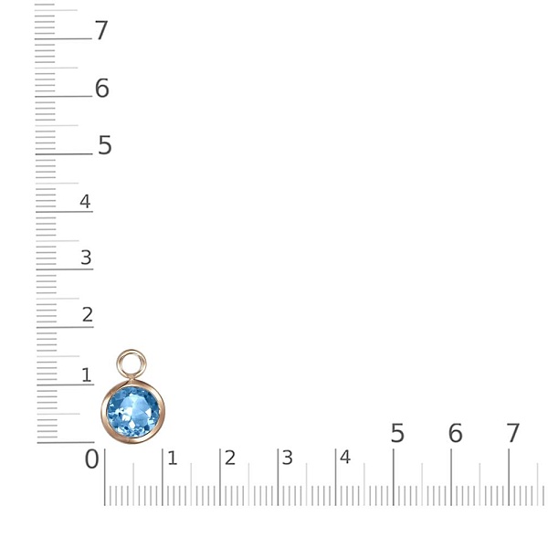 Подвеска серёг-трансформеров из красного золота с топазом swiss
