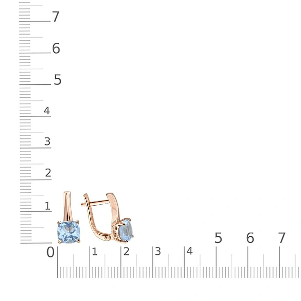 Серьги из красного золота с 2 топазами sky