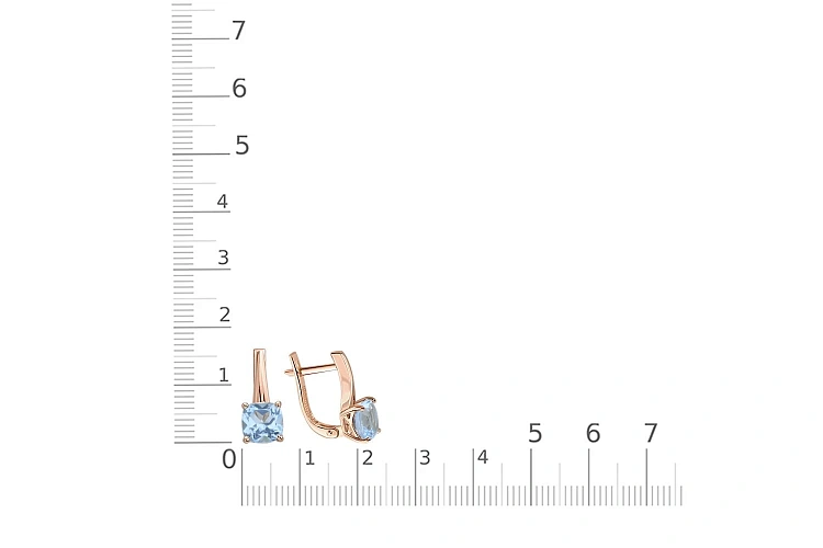Серьги из красного золота с 2 топазами sky