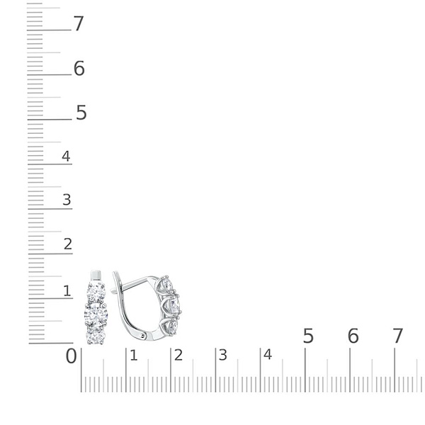 Серьги из белого золота с 6 муассанитами