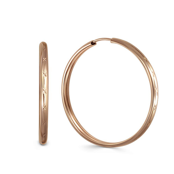 Серьги-конго из красного золота без вставок