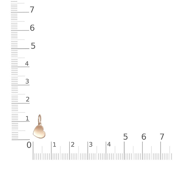 Подвеска Сердце из красного золота без вставок