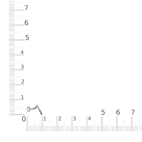 Пирсинг в нос Цветок из белого золота без вставок