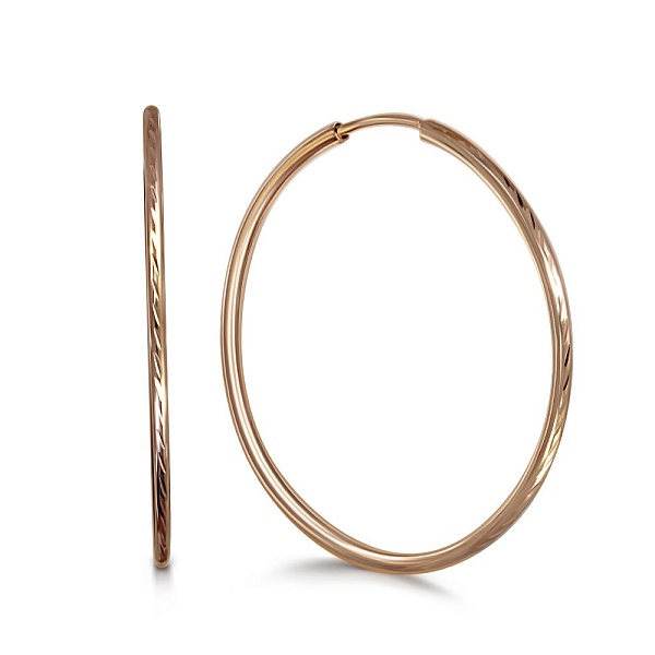 Серьги-конго из красного золота без вставок