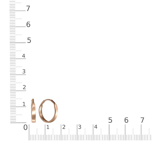 Серьги-конго из красного золота без вставок