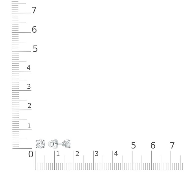 Серьги-пусеты из белого золота с 2 муассанитами