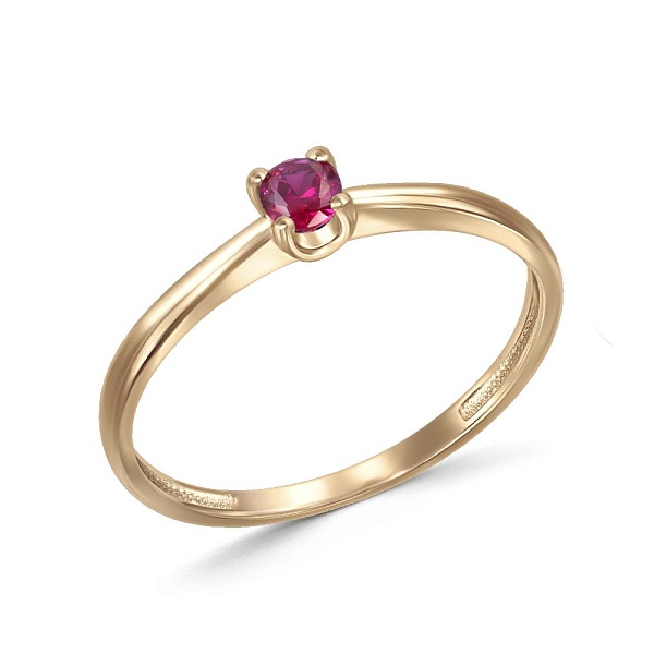 Кольцо из жёлтого золота с рубином