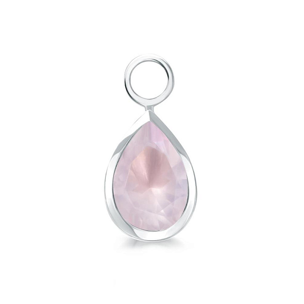 Подвеска серёг-трансформеров из белого золота с кварцем