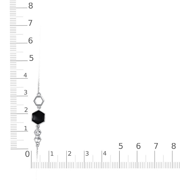 Браслет с шестиугольником из белого золота с фианитом