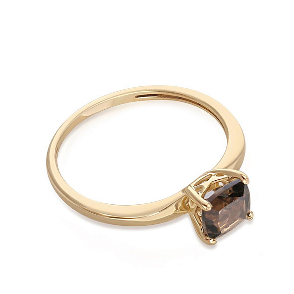 Кольцо из жёлтого золота с раухтопазом