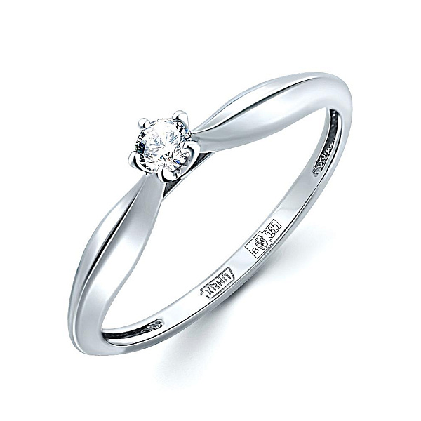 Кольцо из белого золота с бриллиантом