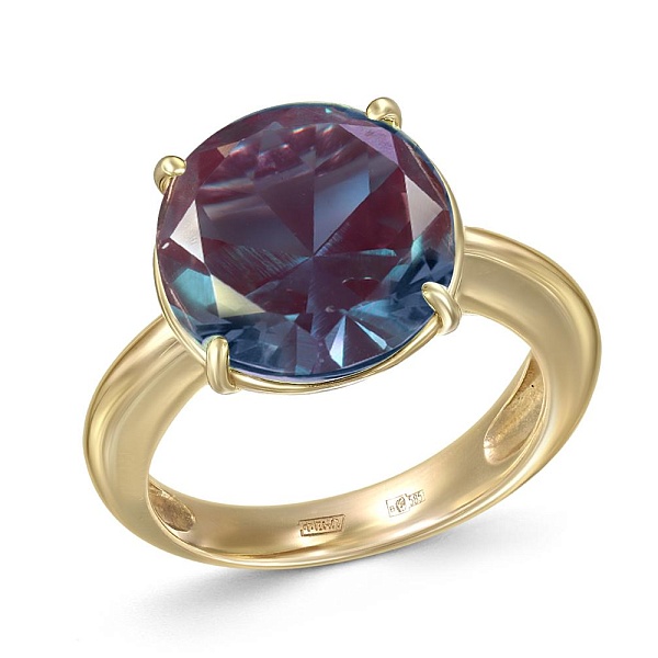 Кольцо из жёлтого золота с александритом